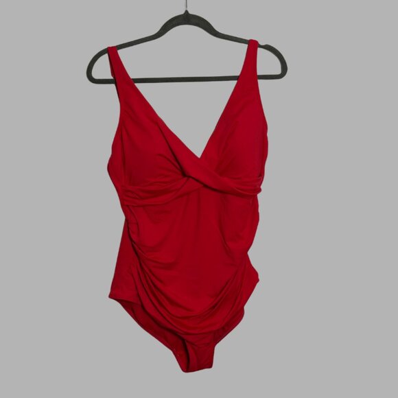 SEA LEVEL Australia Cross Front One Piece Swimsuit Red Women's Size 14 - Picture 3 of 6